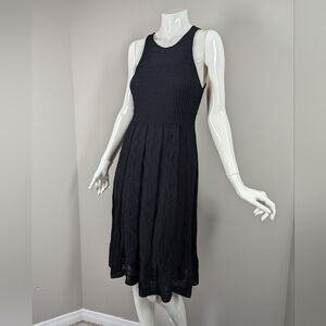 Missoni Black Knit Midi Dress Size 8-6 Classic Chevron Knit
